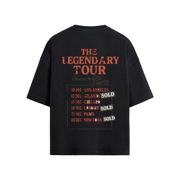 The Tour Oversized T-shirt – GOAT Club Tour Graphic Tee, Legendary Branding Streetwear Boxy Fit Cotton Shirt