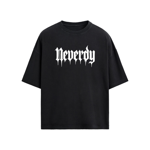 Neverdy 1st Edition Oversized T-shirt (235GSM) – Luxury Heavyweight Cotton Streetwear Tee, Legendary Branding Graphic Shirt