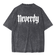 Neverdy Eagles Oversized Snow Wash T-shirt – Vintage Distressed Heavyweight Tee, Legendary Branding Streetwear