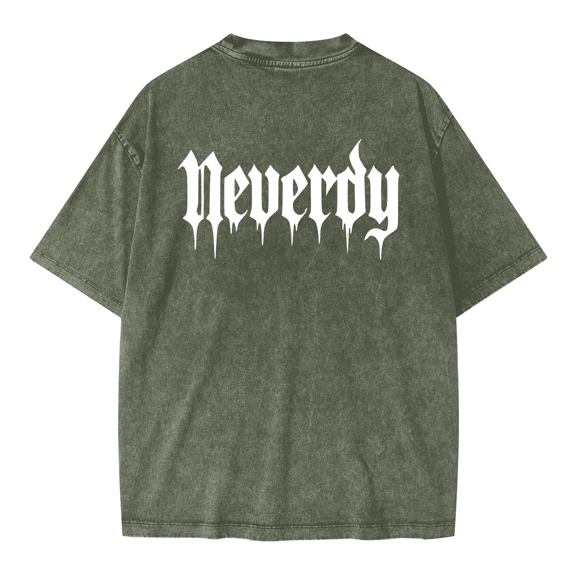 Neverdy Eagles Oversized Snow Wash T-shirt – Vintage Distressed Heavyweight Tee, Legendary Branding Streetwear
