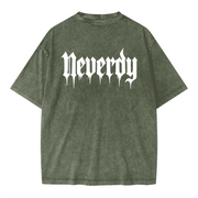 Neverdy Eagles Oversized Snow Wash T-shirt – Vintage Distressed Heavyweight Tee, Legendary Branding Streetwear