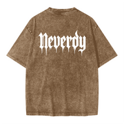 Neverdy Eagles Oversized Snow Wash T-shirt – Vintage Distressed Heavyweight Tee, Legendary Branding Streetwear