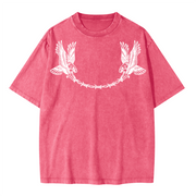 Neverdy Eagles Oversized Snow Wash T-shirt – Vintage Distressed Heavyweight Tee, Legendary Branding Streetwear