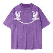 Neverdy Eagles Oversized Snow Wash T-shirt – Vintage Distressed Heavyweight Tee, Legendary Branding Streetwear