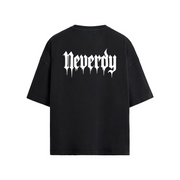 Neverdy Skulls Oversized T-shirt – Heavyweight Streetwear Tee, Legendary Branding Boxy Fit Skull Graphic Shirt