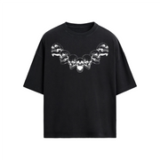 Neverdy Skulls Oversized T-shirt – Heavyweight Streetwear Tee, Legendary Branding Boxy Fit Skull Graphic Shirt