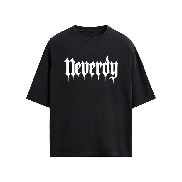 Neverdy Spine Oversized T-shirt – Heavyweight Boxy Oversized Streetwear Tee, Legendary Branding Skull Spine Graphic Shirt