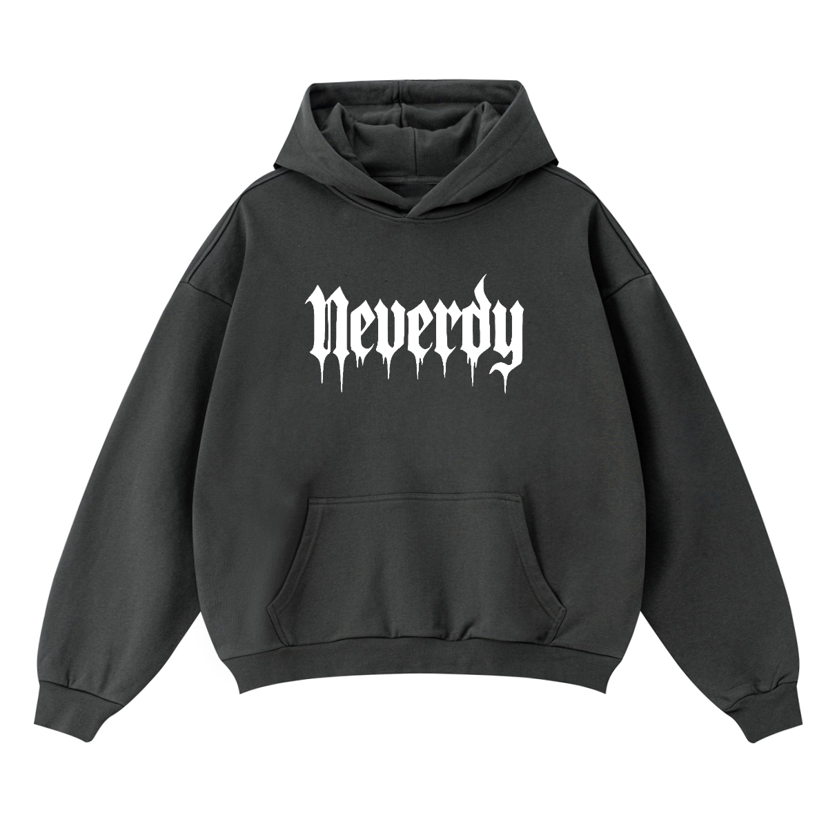 Neverdy No Story Boxy Fit Hoodie – Oversized Heavyweight Streetwear Hoodie, Legendary Branding Graffiti Print