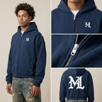 Marque Légendaire Waist Cropped Zip-Up Hoodie | 460GSM — Apparel & Accessories > Clothing > Activewear > Hoodies Detail View 14 | Legendary Branding