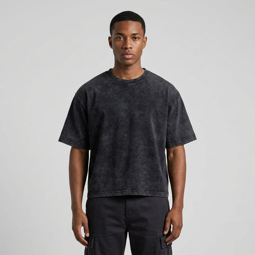 Cropped Snow Washed GOAT T-shirt - Legendary Branding