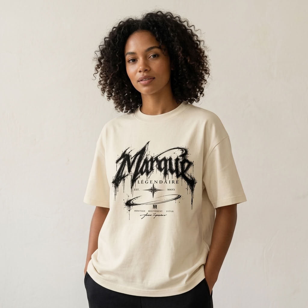 Marque Légendaire Drip Graphic Oversized T-Shirt | 300GSM — Apparel & Accessories > Clothing > Shirts & Tops Detail View 12 | Legendary Branding