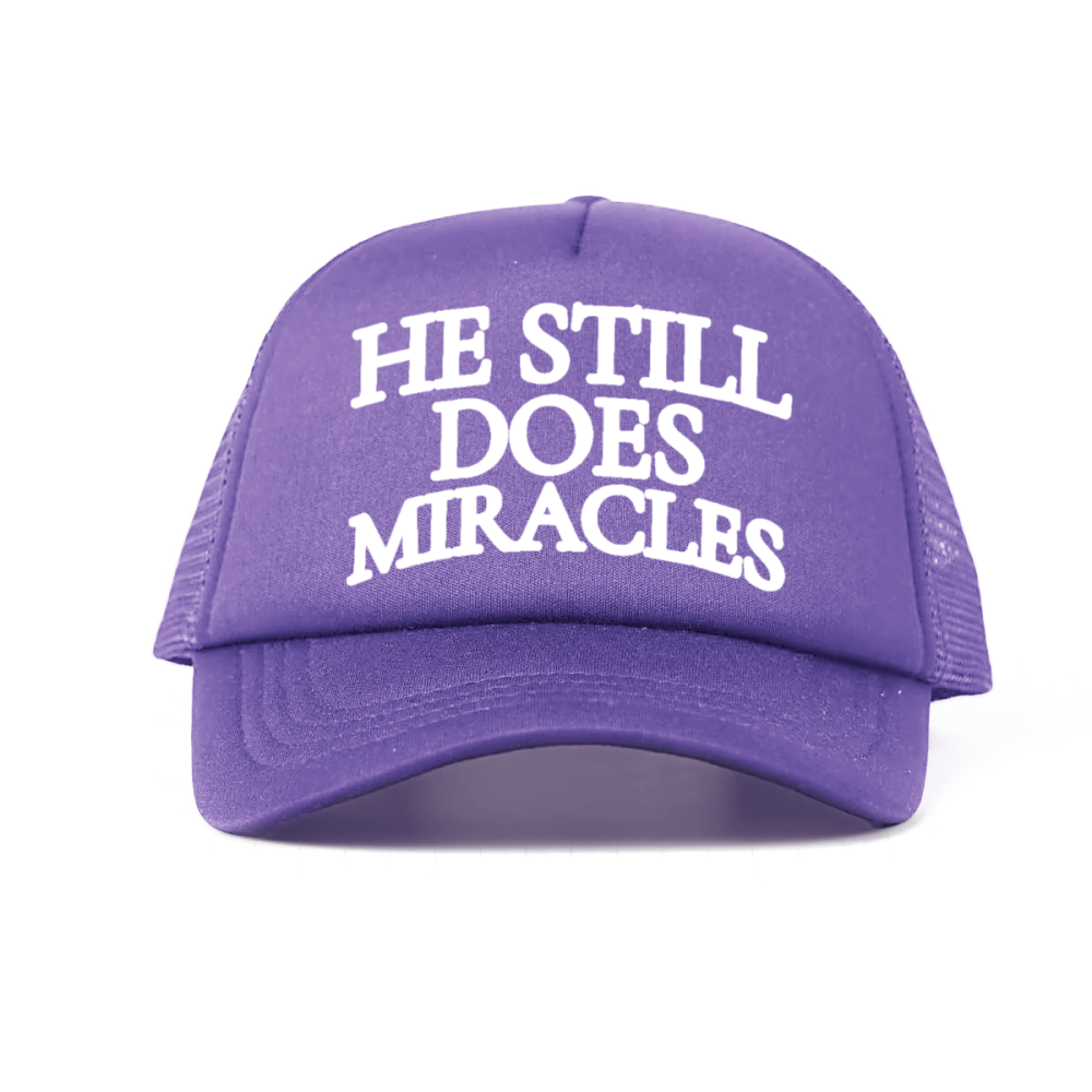 "HE STILL DOES MIRACLES" Cap – Faith-Based Trucker Hat, Adjustable Unisex Baseball Cap