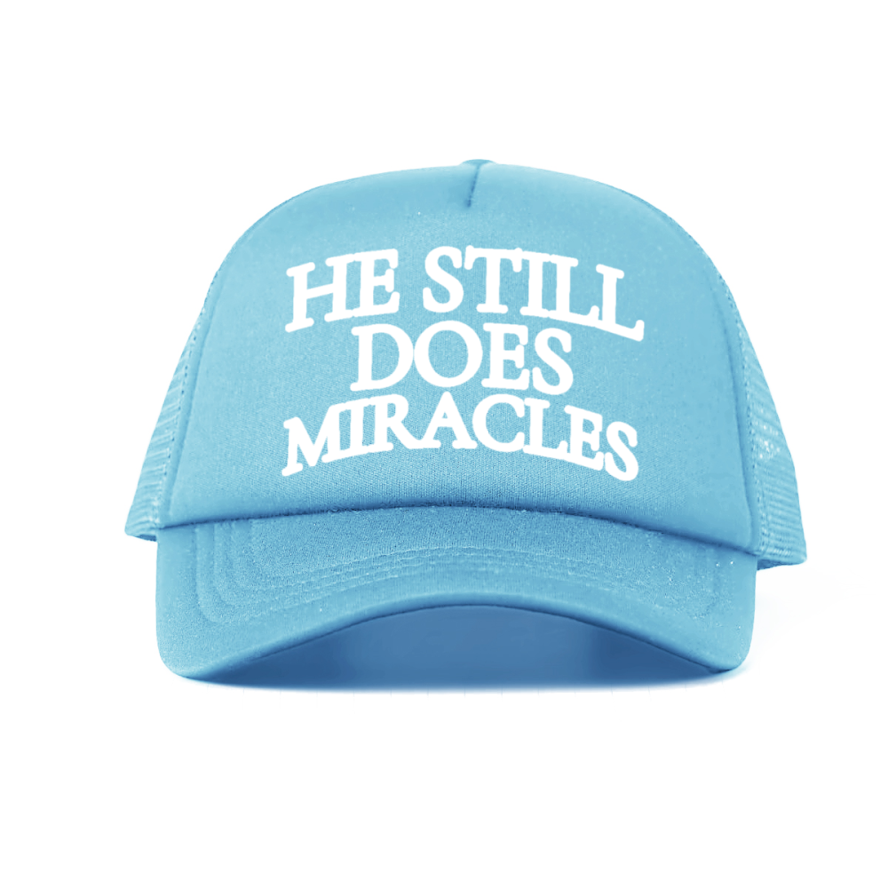 "HE STILL DOES MIRACLES" Cap – Faith-Based Trucker Hat, Adjustable Unisex Baseball Cap