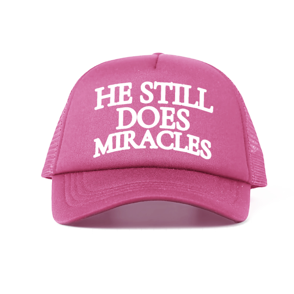 "HE STILL DOES MIRACLES" Cap – Faith-Based Trucker Hat, Adjustable Unisex Baseball Cap