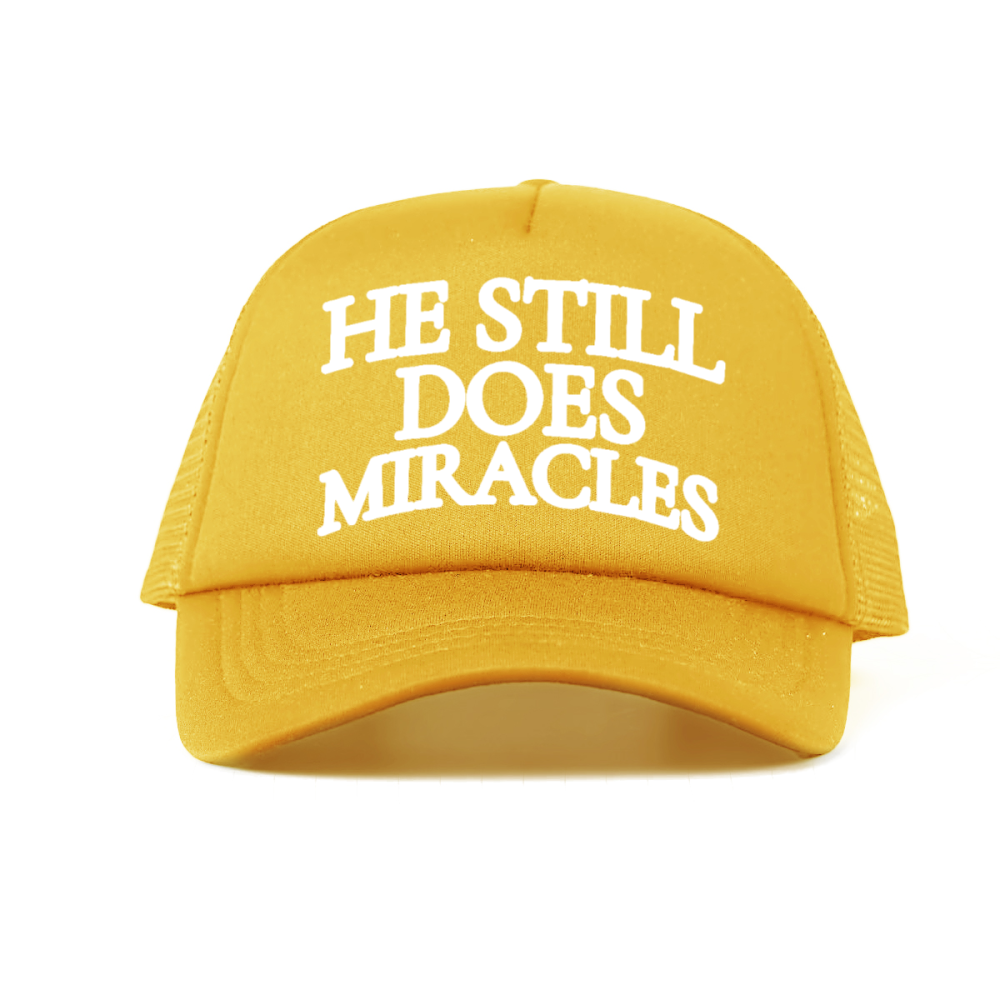 "HE STILL DOES MIRACLES" Cap – Faith-Based Trucker Hat, Adjustable Unisex Baseball Cap