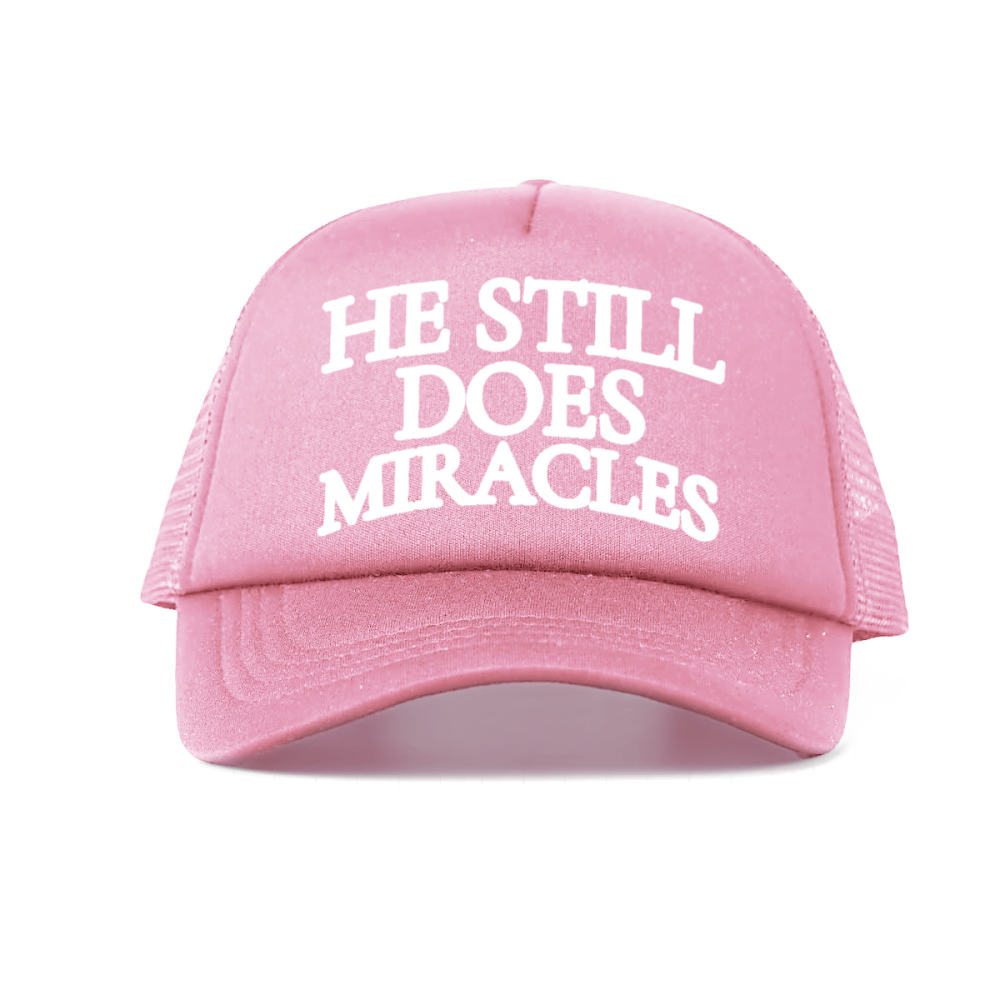 "HE STILL DOES MIRACLES" Cap – Faith-Based Trucker Hat, Adjustable Unisex Baseball Cap
