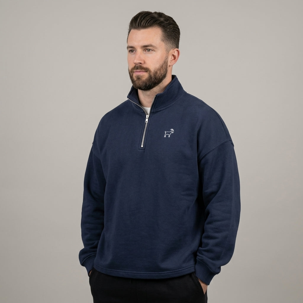Marque Légendaire Heavyweight 1/4 Zip Panel Sweatshirt | 460GSM