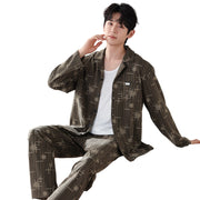 Men’s Premium Cotton Lounge/Pajama Set – Minimalist Long Sleeve Pajama Set for Spring/Fall | Breathable, Soft, Stylish Loungewear for Home or Outdoors