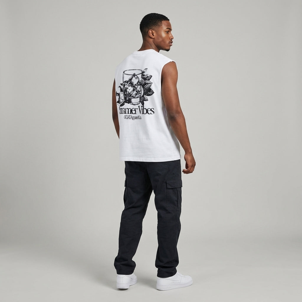 Summer Vibes Waist Cropped Boxy Tank Top - Legendary Branding