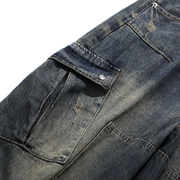 GOATED Heavyweight Multi-Pocket Washed Vintage Loose Jean – Men’s Streetwear Baggy Denim, Washed Retro Utility Jeans