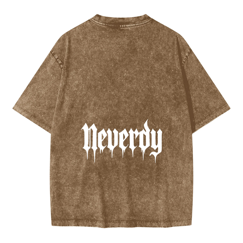 Neverdy (Never Die) Eagles Oversized Snow Wash T-shirt - Legendary Branding