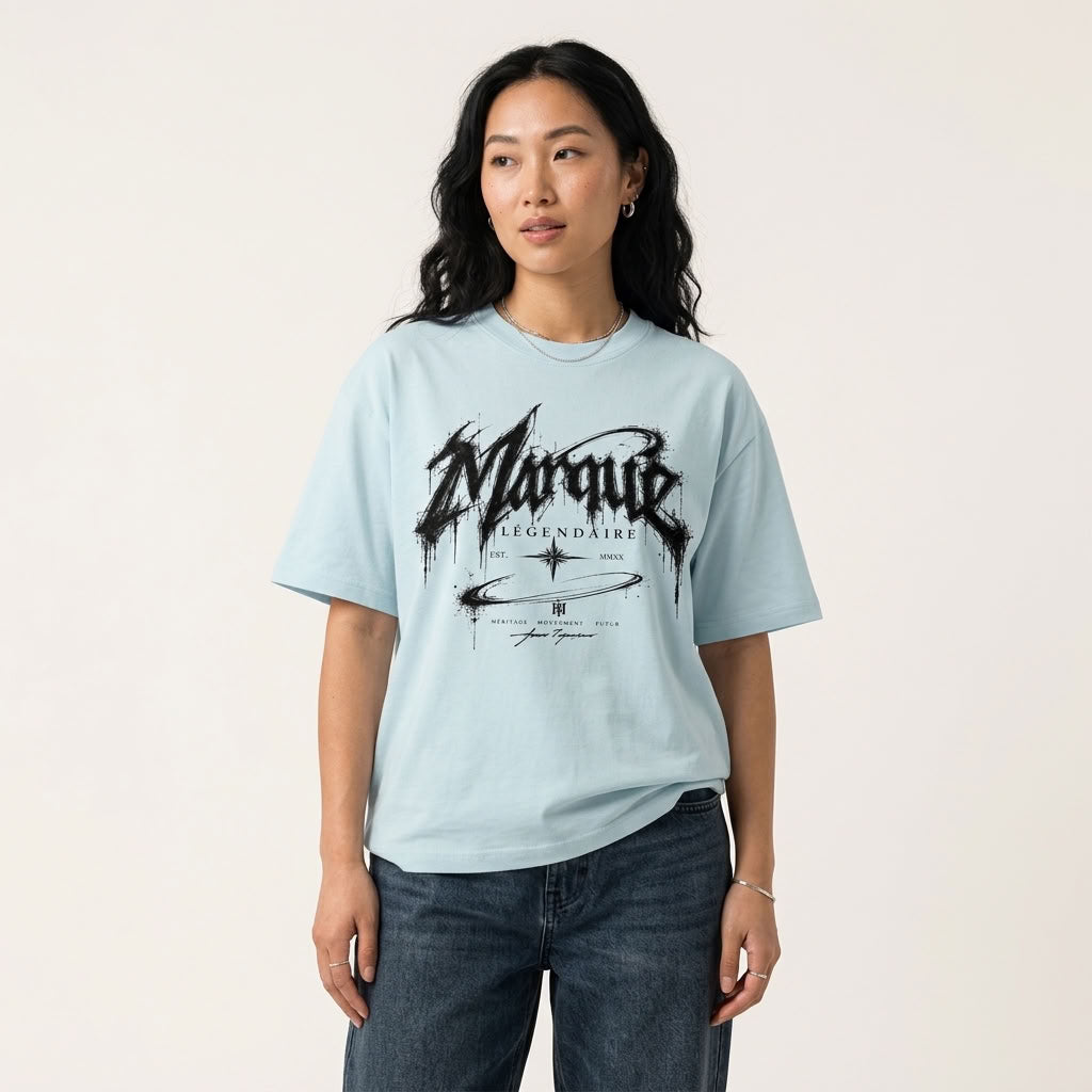 Marque Légendaire Drip Graphic Oversized T-Shirt | 300GSM — Apparel & Accessories > Clothing > Shirts & Tops Detail View 8 | Legendary Branding