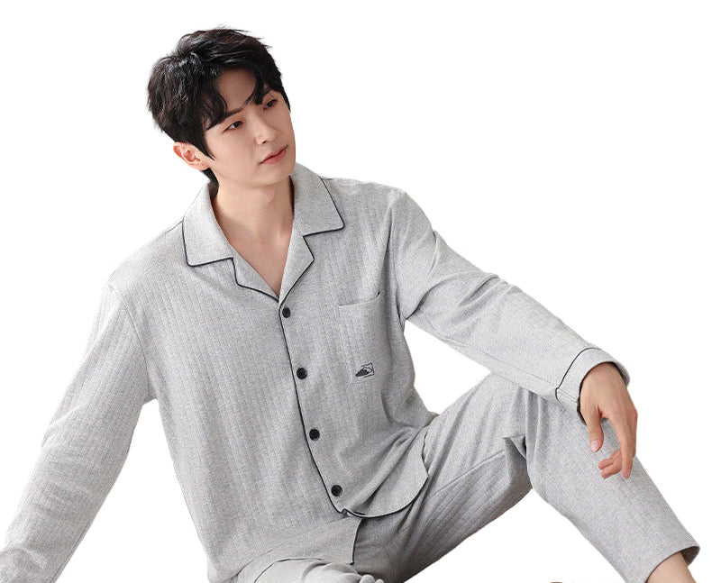Men’s Premium Cotton Lounge/Pajama Set – Minimalist Long Sleeve Pajama Set for Spring/Fall | Breathable, Soft, Stylish Loungewear for Home or Outdoors
