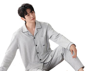 Men’s Premium Cotton Lounge/Pajama Set – Minimalist Long Sleeve Pajama Set for Spring/Fall | Breathable, Soft, Stylish Loungewear for Home or Outdoors