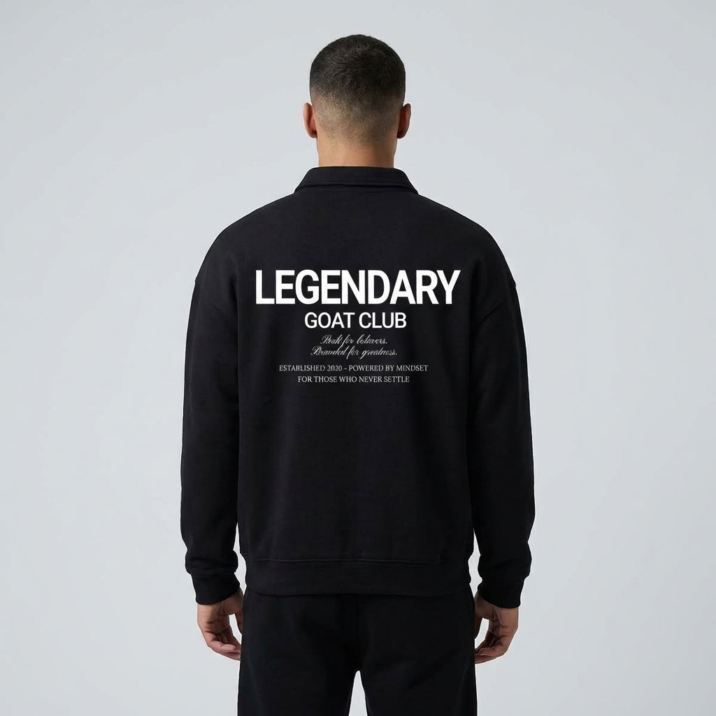 Legendary Button Polo Collared Sweatshirt