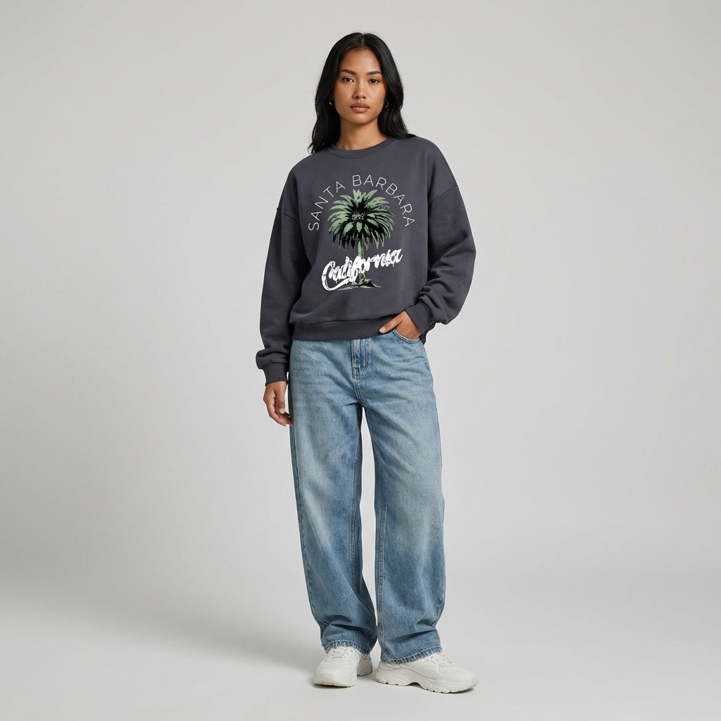 Santa Barbara Oversized Crewneck Sweatshirt - Legendary Branding