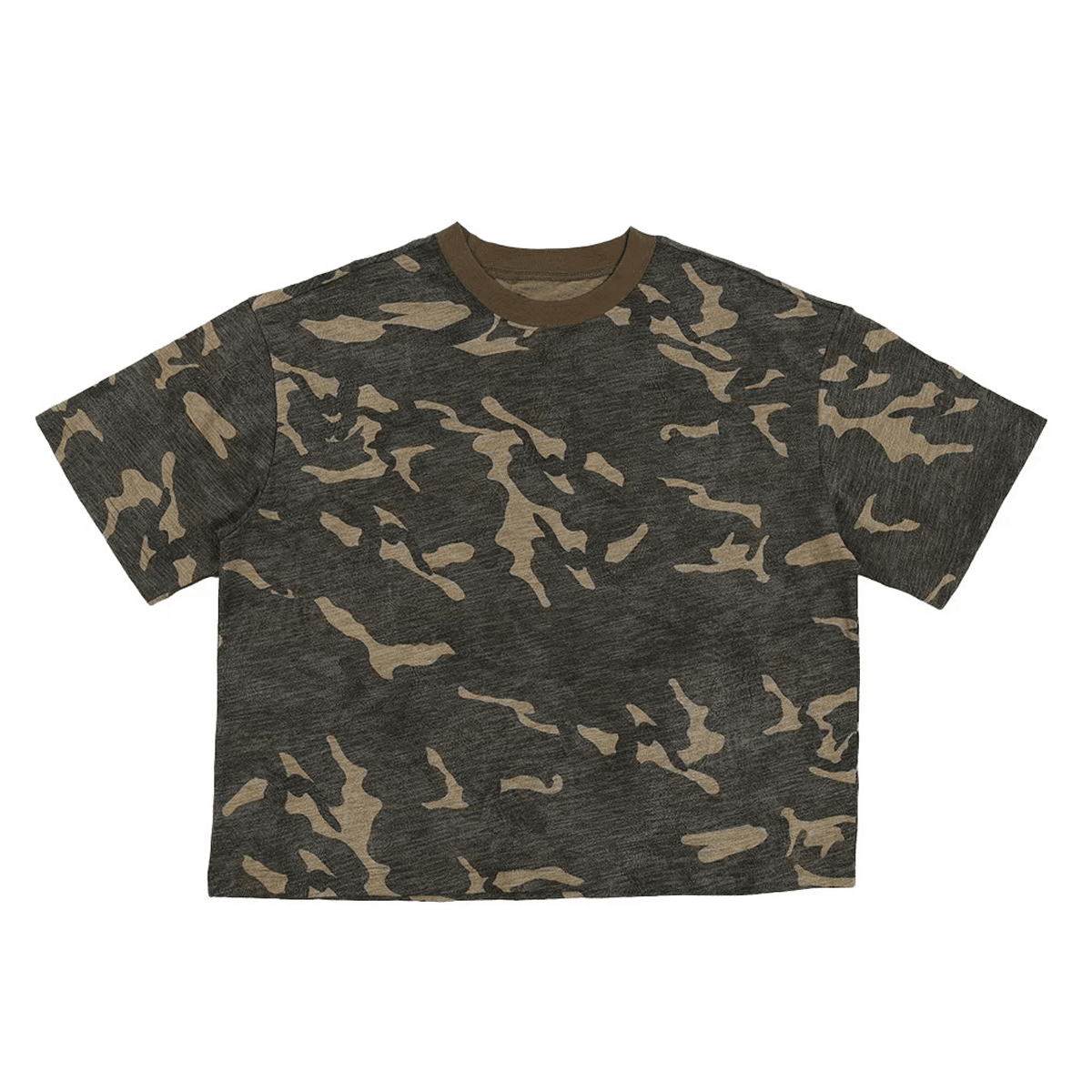 Camo Cropped Oversized GOAT T-shirt, Loose Fit Camo Shirt, Heavy Cotton Crop Tee, Unisex Camo Shirt, 260GSM Cotton Tee, Oversized Camouflage Shirt, Urban Style Crop Top Tee
