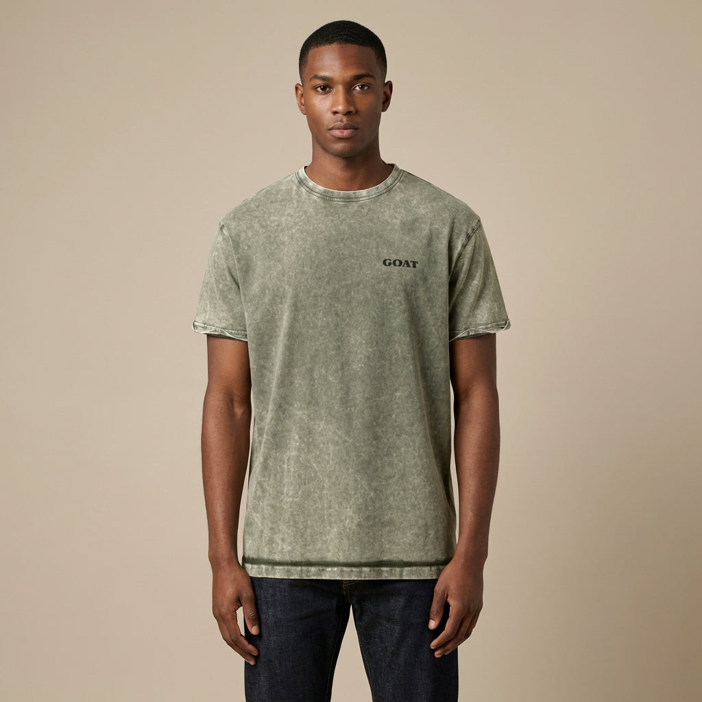 T-shirt en jean GOAT – T-shirt en coton léger, coupe streetwear douce au toucher, marque légendaire® Essential 