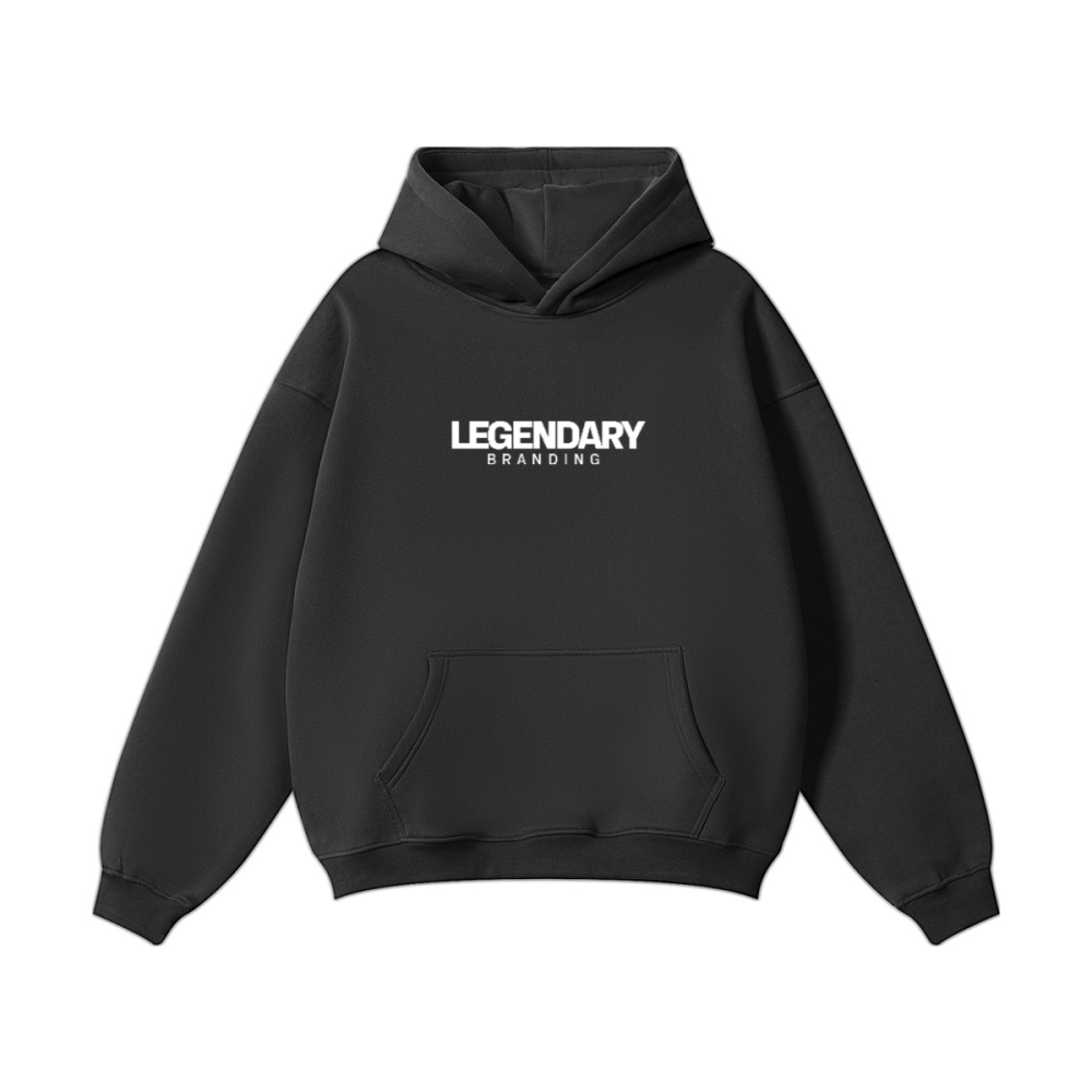 LEGENDARY BRANDING Heavyweight Fleece Pullover Hoodie (380GSM) – Oversized Drop Shoulder Streetwear Hoodie