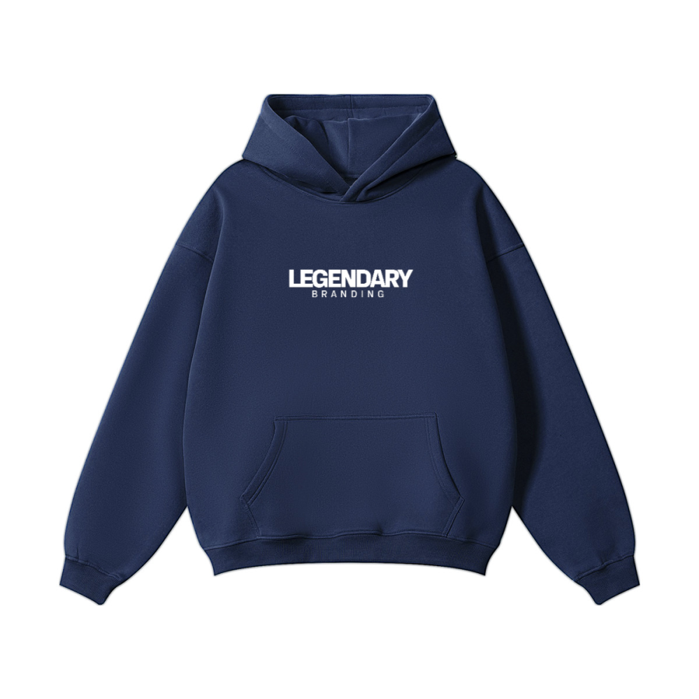 LEGENDARY BRANDING Heavyweight Fleece Pullover Hoodie (380GSM) – Oversized Drop Shoulder Streetwear Hoodie