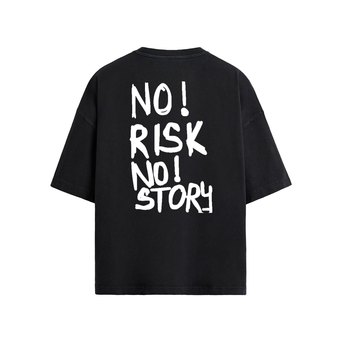 NO RISK NO STORY Oversized T-Shirt (235GSM) – Heavyweight 40s Combed Cotton Streetwear Tee