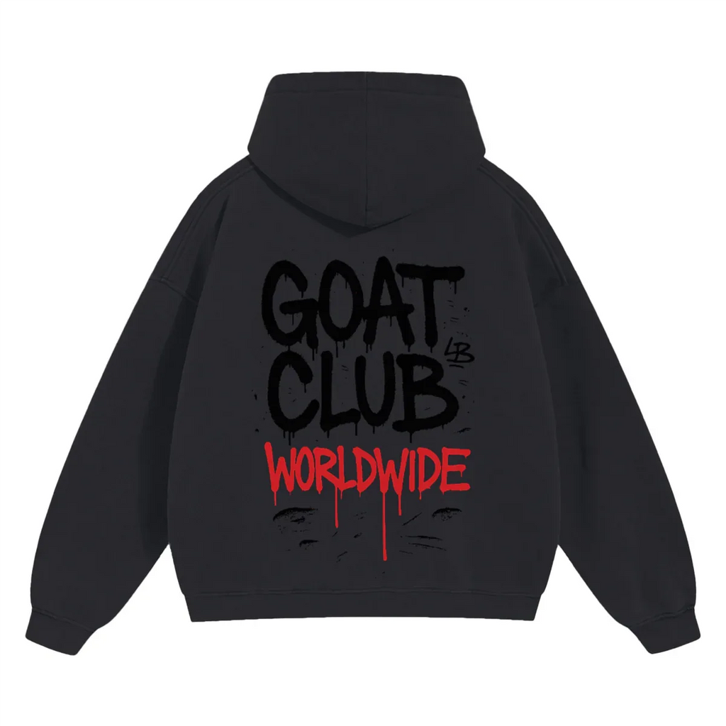 Sprayed GOAT Club Oversized Hoodie - Legendary Branding