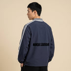 Marque Légendaire Contrast Striped Lapel Collar Sweatshirt | 380GSM