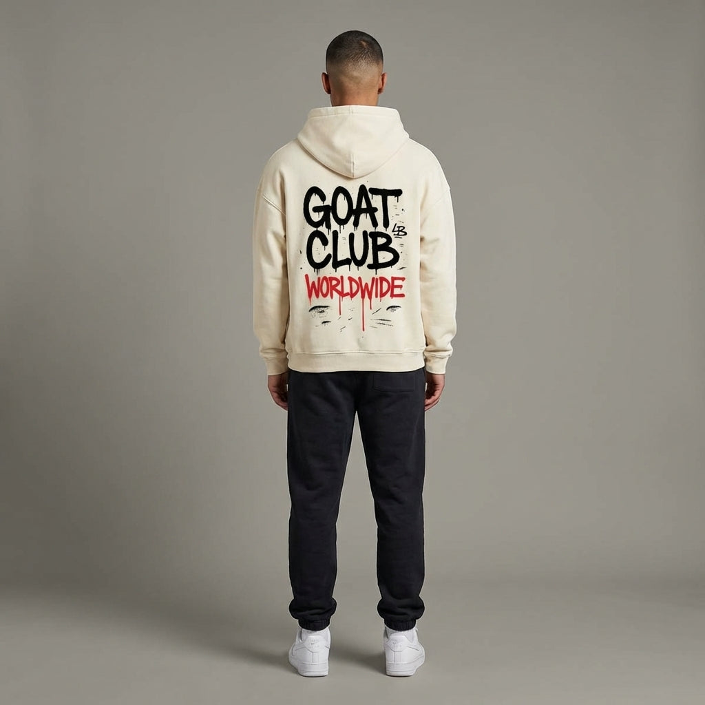 Sprayed GOAT Club Oversized Hoodie