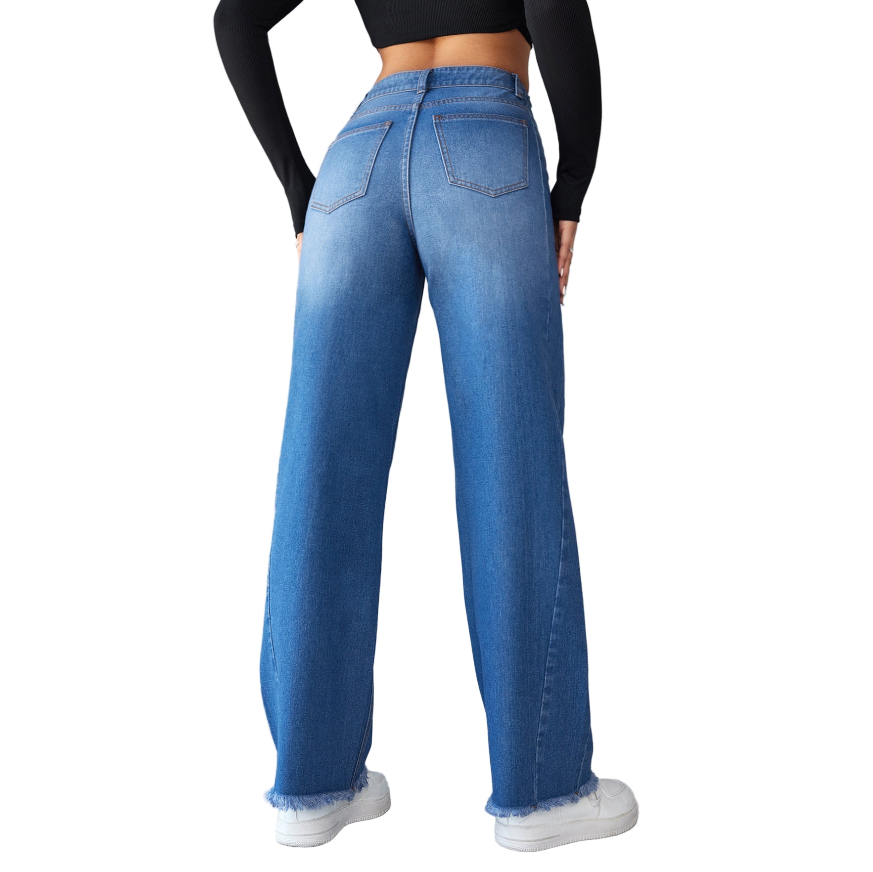 High-Waist Wide-Leg Jeans for Women – Straight Fit Denim, Vintage Y2K Street Style Pants