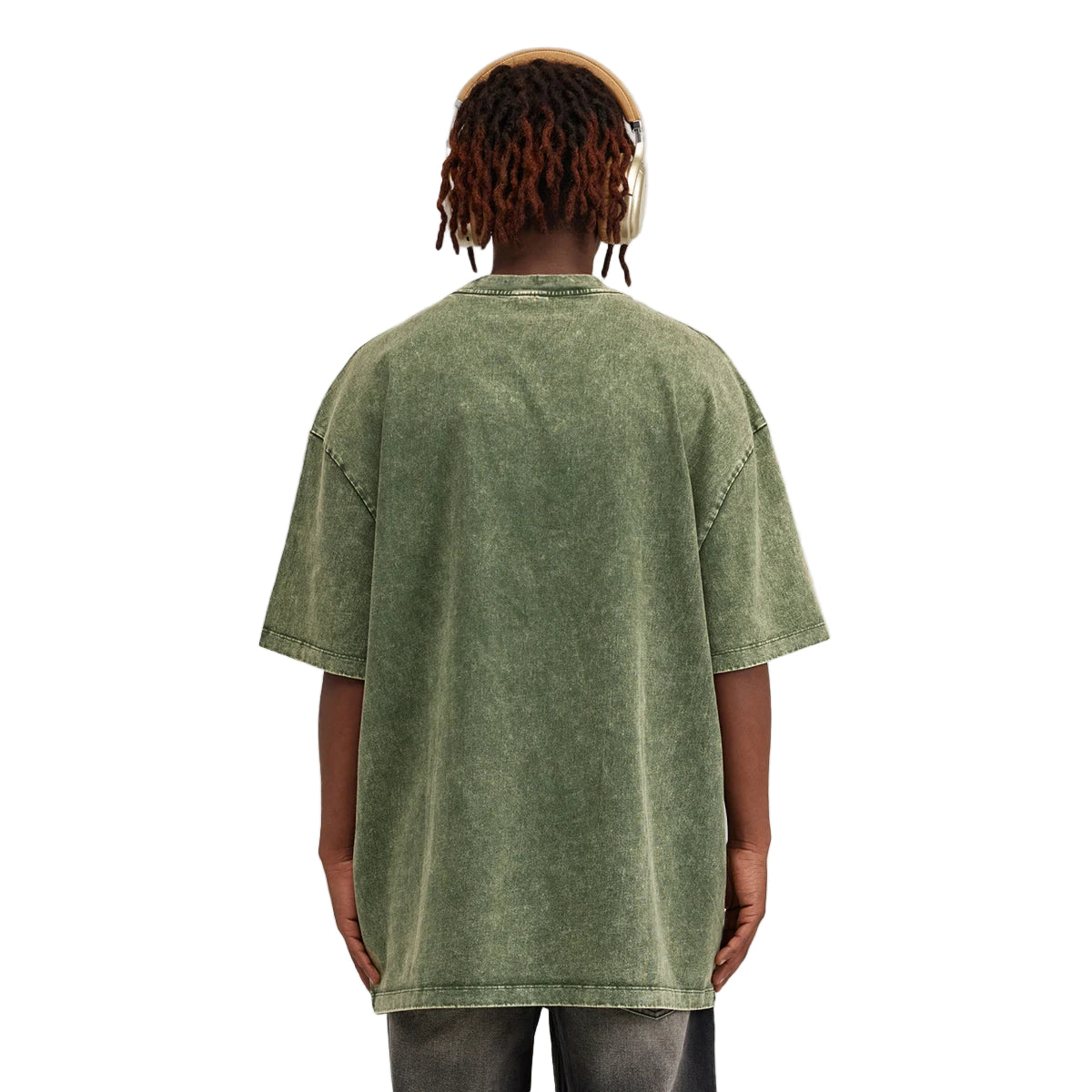 Blank Snow Wash GOAT T-Shirt, Vintage Oversized Tee, 285GSM Heavyweight Shirt, Faded Washed Cotton T-Shirt, Streetwear Distressed Tee, Oversized Urban Fit Shirt