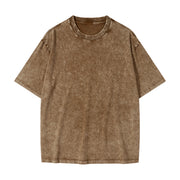 Blank Snow Wash GOAT T-Shirt, Vintage Oversized 285GSM Heavyweight Tee, Faded Distressed Cotton Shirt, Streetwear Urban Oversized Fit