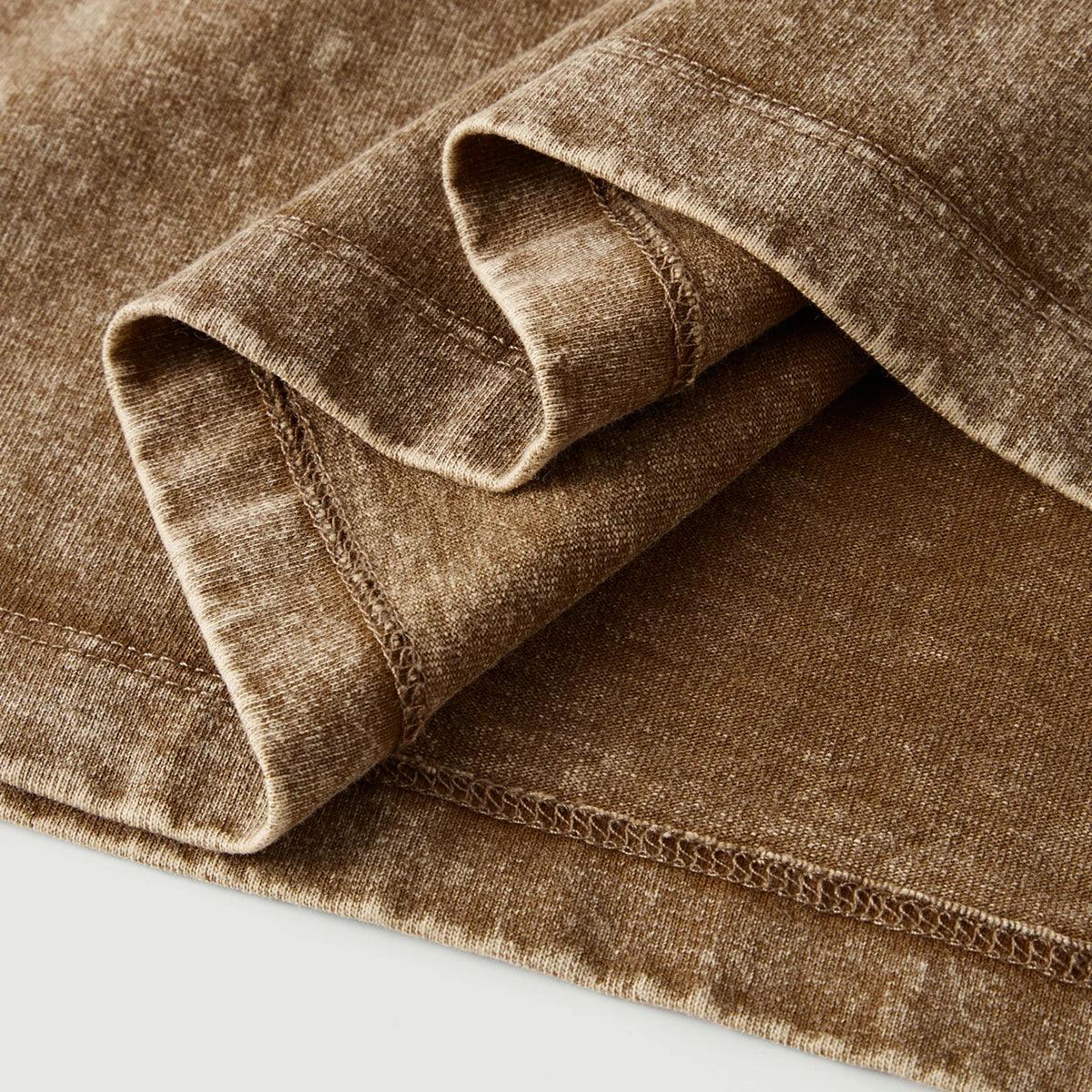 Blank Snow Wash GOAT T-Shirt, Vintage Oversized 285GSM Heavyweight Tee, Faded Distressed Cotton Shirt, Streetwear Urban Oversized Fit - Legendary Branding