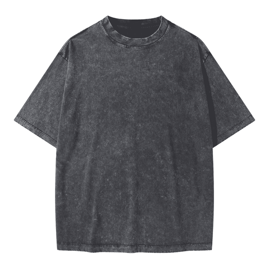 Blank Snow Wash GOAT T-Shirt, Vintage Oversized 285GSM Heavyweight Tee, Faded Distressed Cotton Shirt, Streetwear Urban Oversized Fit