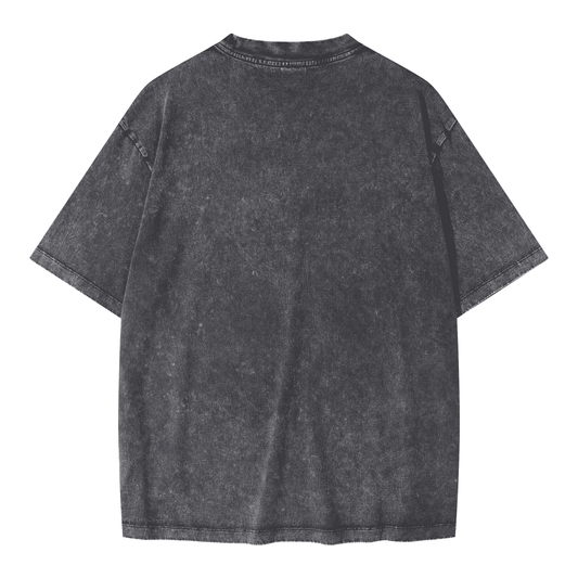 Blank Snow Wash GOAT T-Shirt, Vintage Oversized 285GSM Heavyweight Tee, Faded Distressed Cotton Shirt, Streetwear Urban Oversized Fit