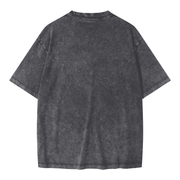 Blank Snow Wash GOAT T-Shirt, Vintage Oversized 285GSM Heavyweight Tee, Faded Distressed Cotton Shirt, Streetwear Urban Oversized Fit