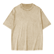 Blank Snow Wash GOAT T-Shirt, Vintage Oversized 285GSM Heavyweight Tee, Faded Distressed Cotton Shirt, Streetwear Urban Oversized Fit