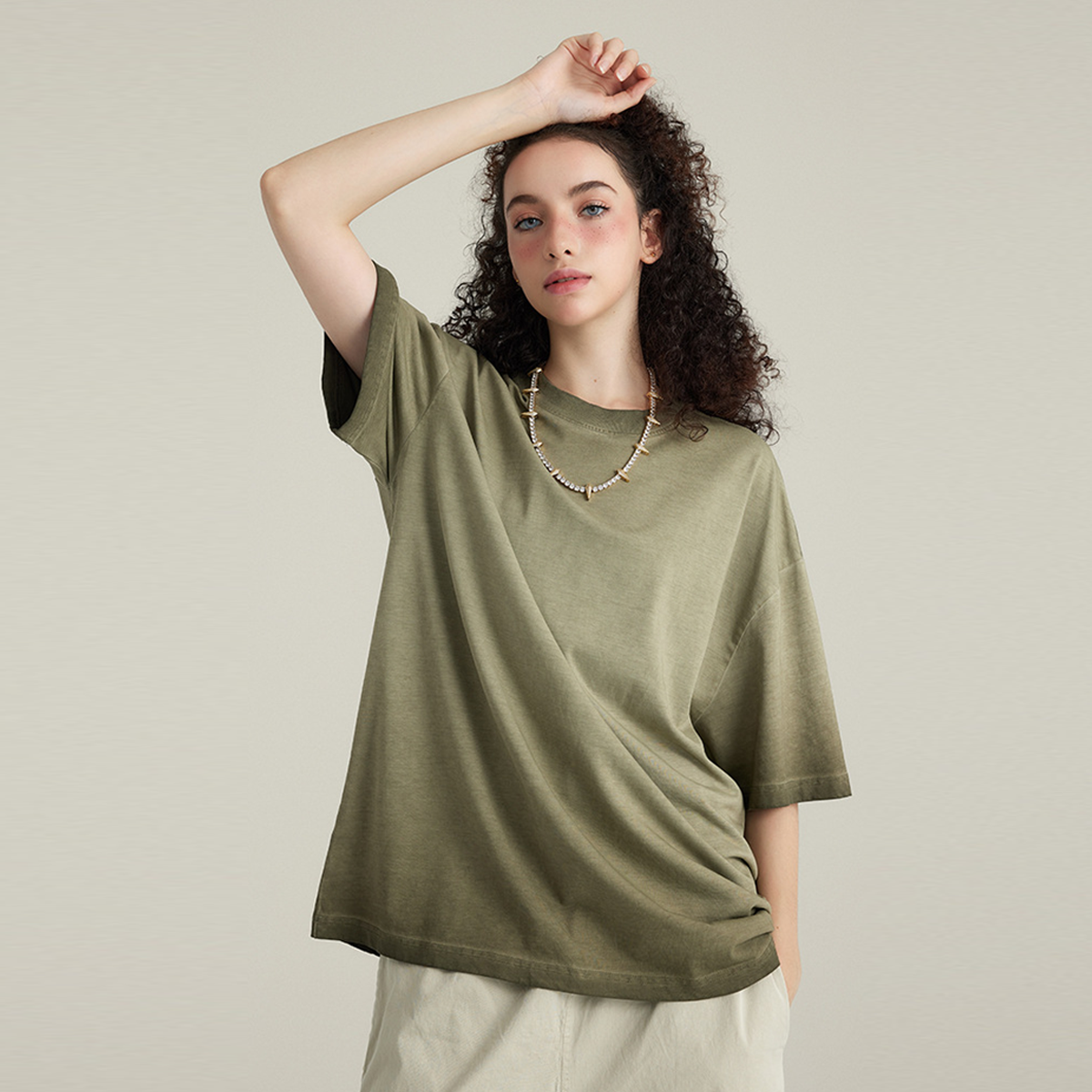 Blank Washed Gradient GOAT T-Shirt, Loose Fit Unisex Cotton Shirt, Vintage Fade Oversized Tee, Retro Gradient T-shirt, 255GSM Heavy Cotton Shirt