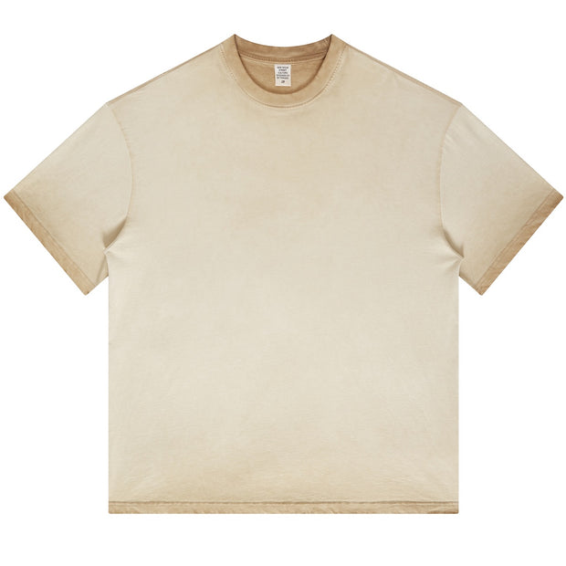 Blank Washed Gradient GOAT T-Shirt, Loose Fit Unisex Cotton Shirt, Vintage Fade Oversized Tee, Retro Gradient T-shirt, 255GSM Heavy Cotton Shirt