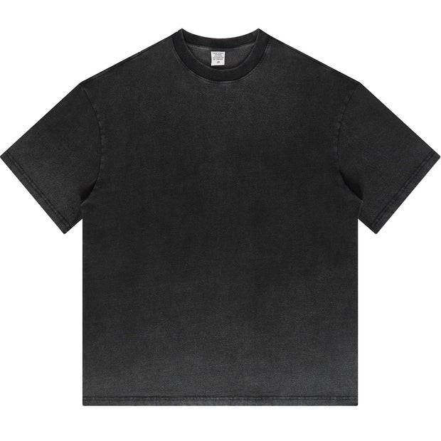 Blank Washed Gradient GOAT T-Shirt, Loose Fit Unisex Cotton Shirt, Vintage Fade Oversized Tee, Retro Gradient T-shirt, 255GSM Heavy Cotton Shirt