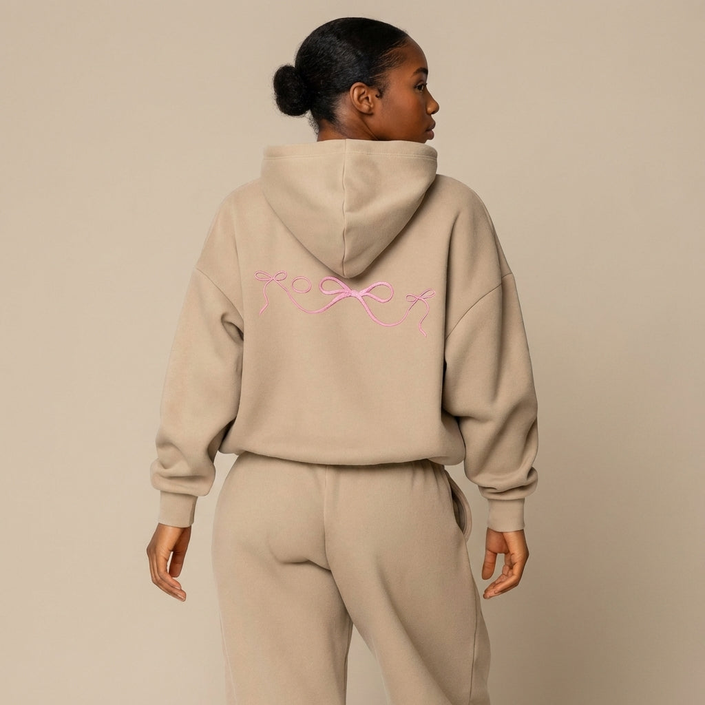 Women’s 2-Piece Bow Embroidered Hoodie & Jogger Set